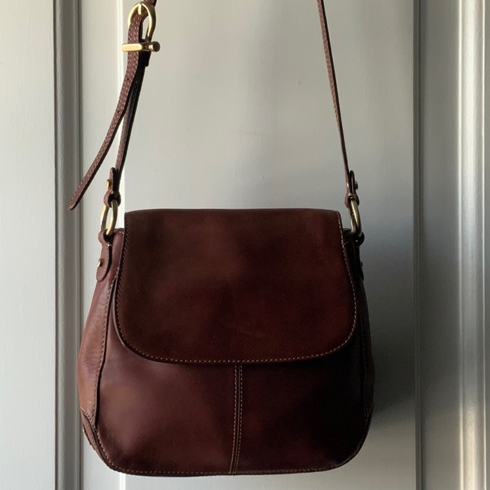 Liz Clairborne Brown Leather Crossbody - Picture 2 of 9